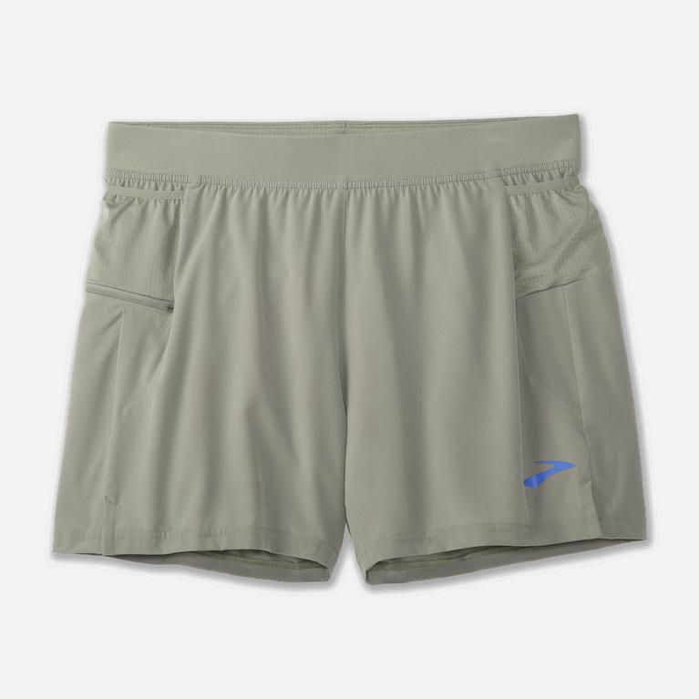 Brooks Men's Sherpa 5 2-In-1 Running Shorts Singapore - Shadow/LightGrey (31024-HENB)